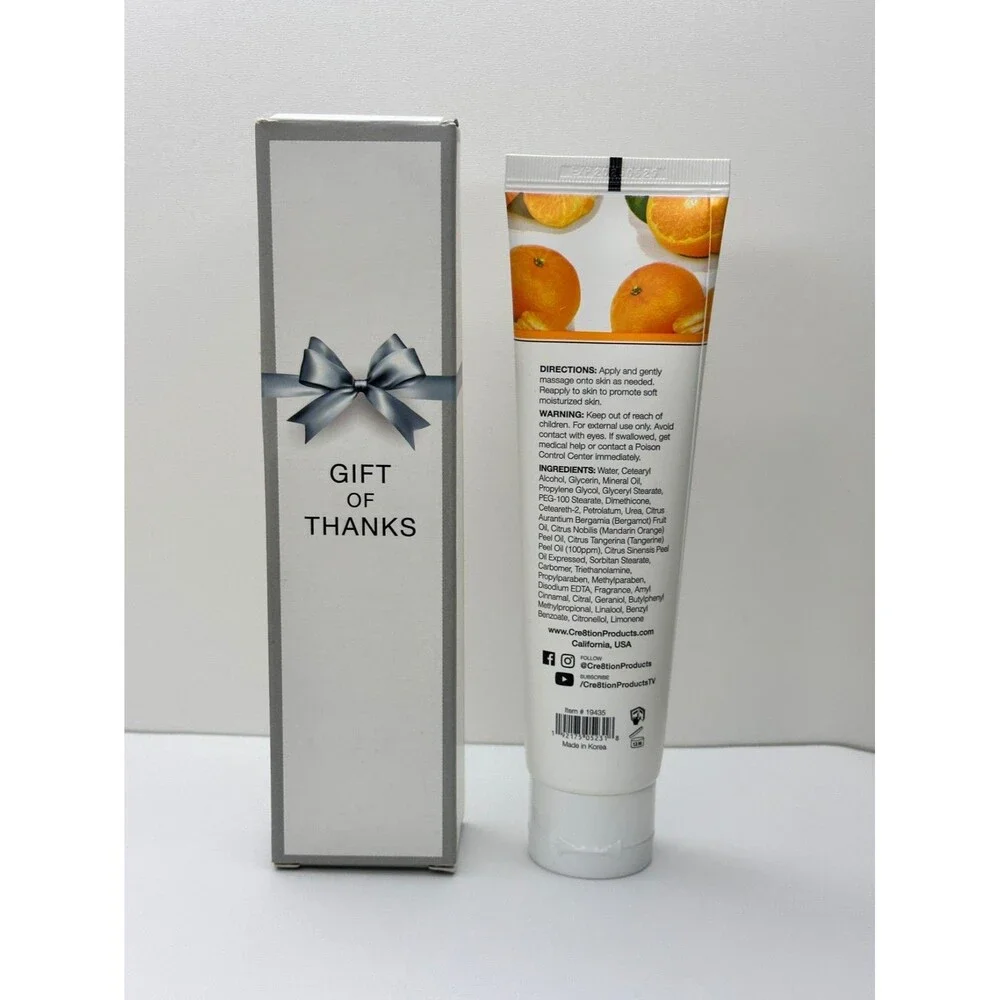 Cre8tion Tangerine Hand and Body Lotion 3.3 fl oz Gift Box Set White